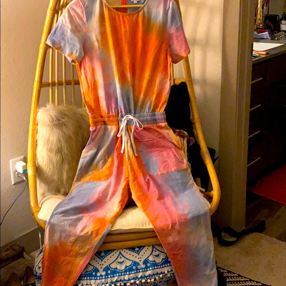 Tie-dye Tangerine Jumpsuit
